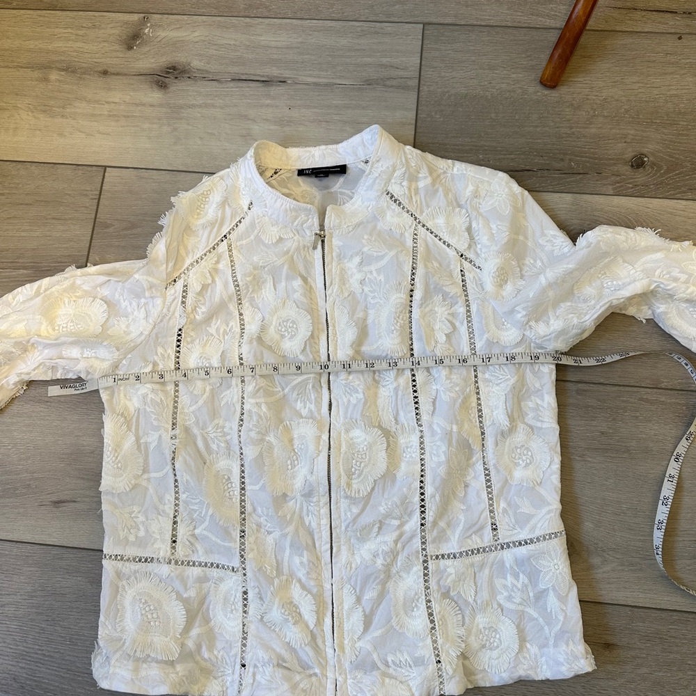 INC International Concepts White Floral Bomber Jacket - Picture 4 of 10